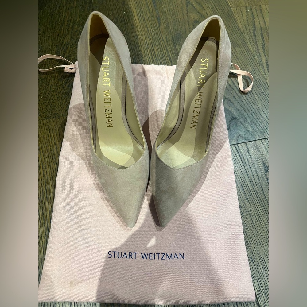 Stuart Weitzman Beige Suede Heels